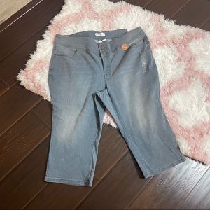 NWT Lane Bryant Legging Crop High Rise Gray Jeans Women's Plus Size 22